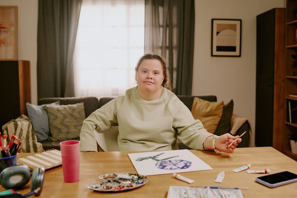 down syndrome disabled women drawing